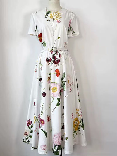 Eliza Belted Floral Shirt Dress
