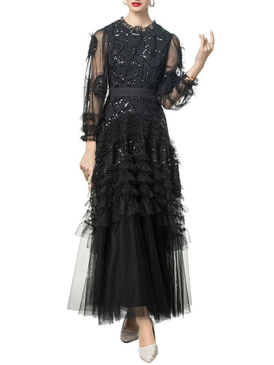 Eliza Long Sleeve Sequin Maxi Dress