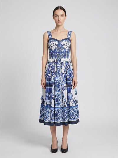 Elodie Porcelain Print Midi Dress
