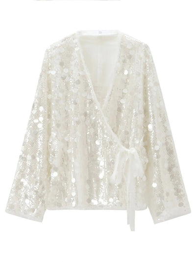 Elodie Sequin Kimono Wrap Jacket