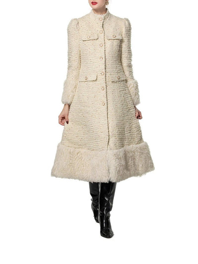 Elsa Textured Wool-Blend Coat