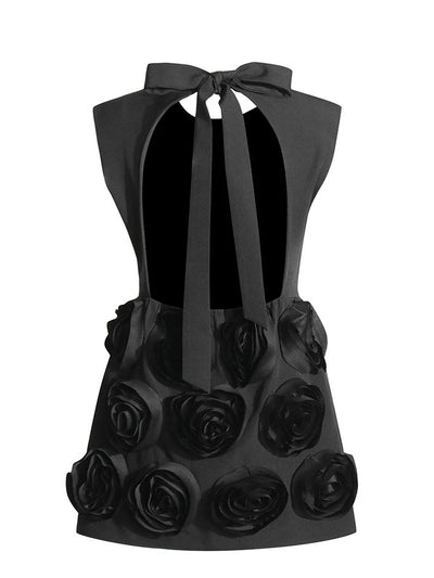 Eva Hollow Out Appliques Mini Dress