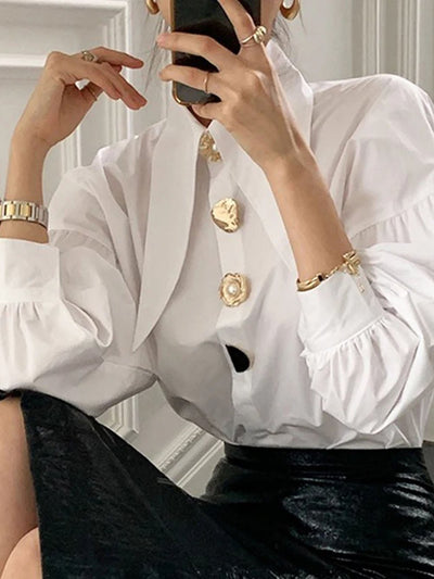 Evangeline Long Sleeve Pearl Shirt