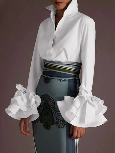 Famke Casual Solid Button Shirt