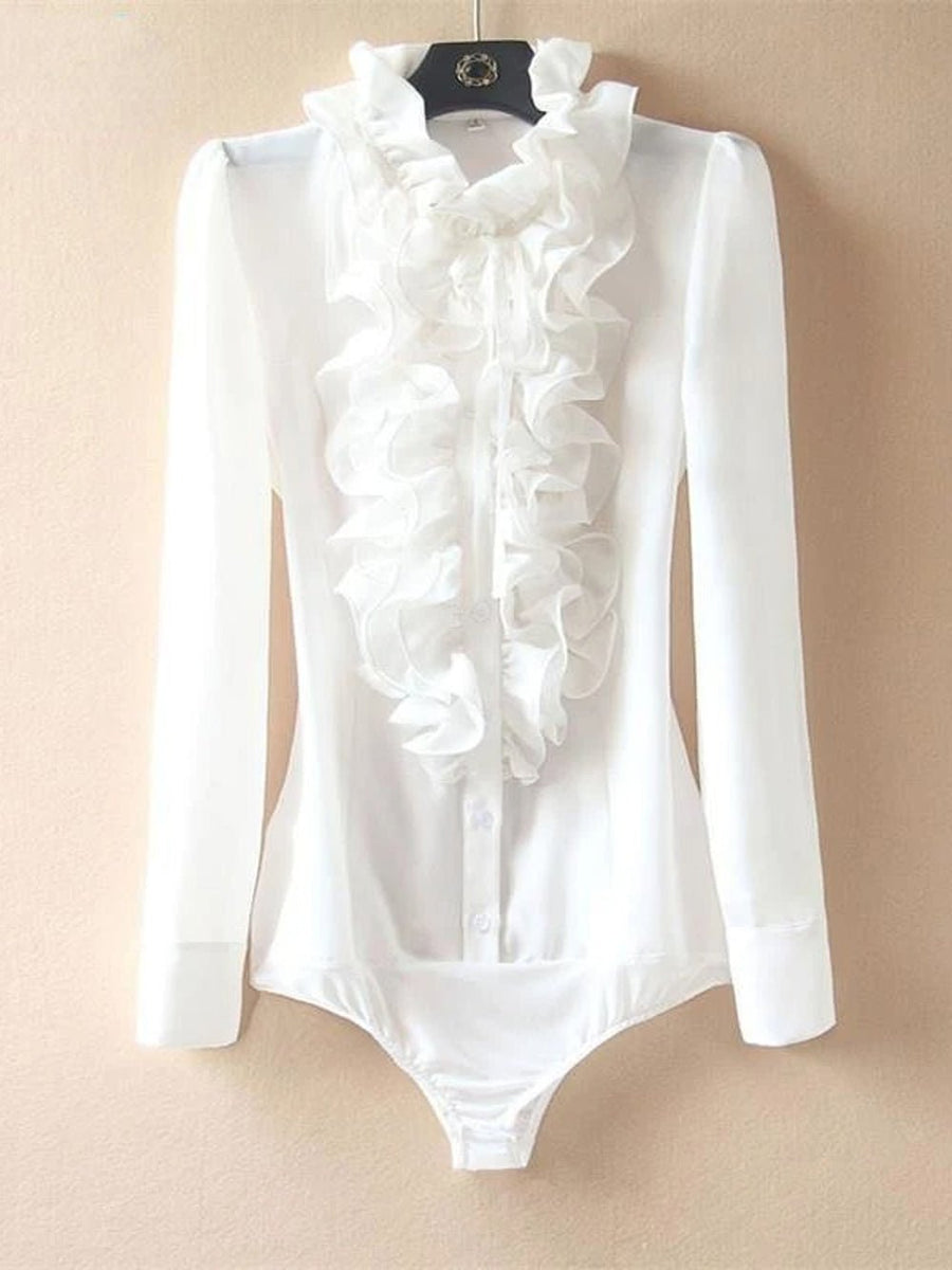 Fantasy Ruffle White Romper Top | Glory Connection