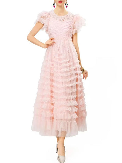 Fiona Tiered Tulle Midi Dress