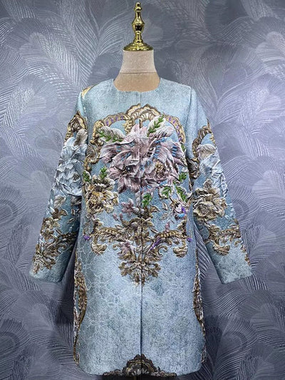 Fiora Ornate Floral Long Coat