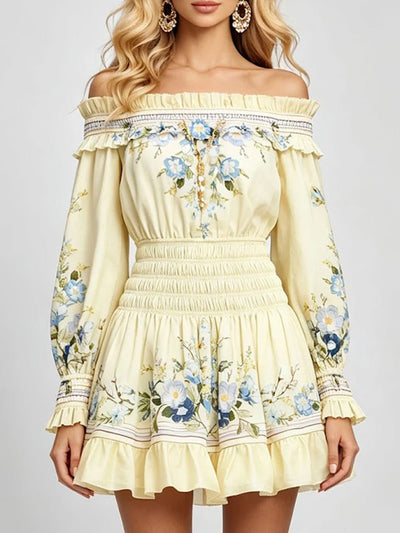 Fiora Smocked Floral Mini Dress