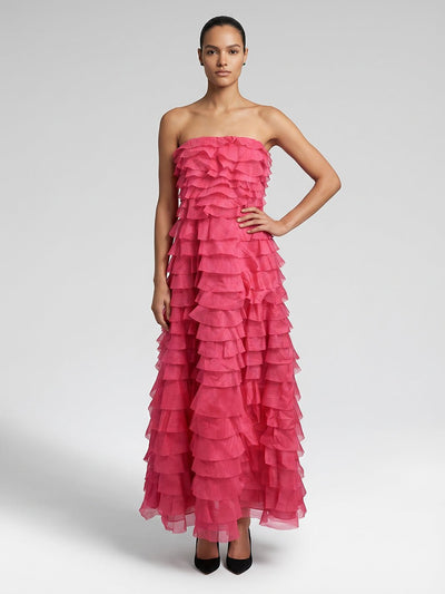 Francesca Fuchsia Ruffle Maxi Dress