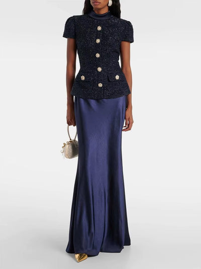 Genevieve Embellished Tweed Skirt Set