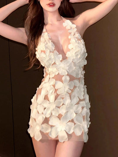 Georgia Halter Floral Mini Dress
