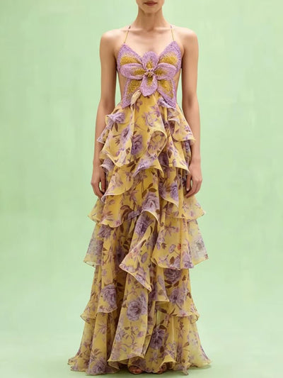 Giselle Beaded Floral Gown