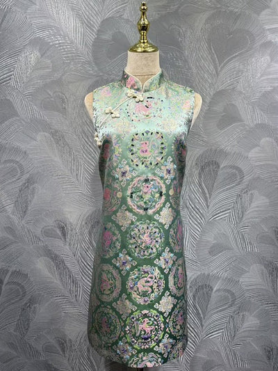 Giselle Brocade Mandarin Mini Dress