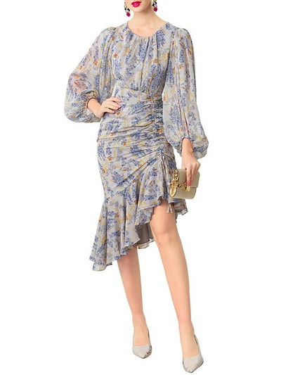 Giselle Ruched Floral Midi Dress