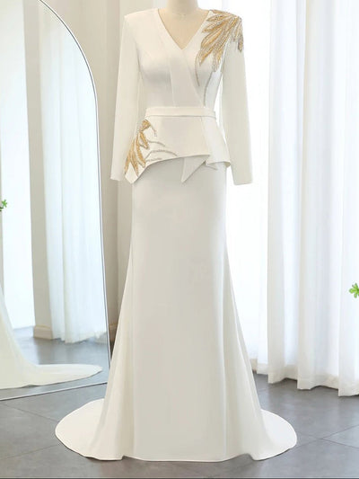 Goldie Peplum Beaded Maxi Dress