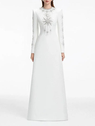 Helena Beaded Long Sleeve Maxi Dress
