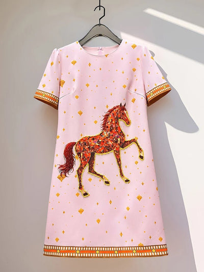 Helena Embellished Horse Mini Dress