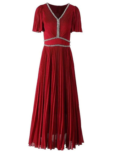 Iris Short Sleeve Embellished Midi Dress