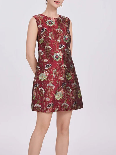 Isabella Floral Jacquard Mini Dress