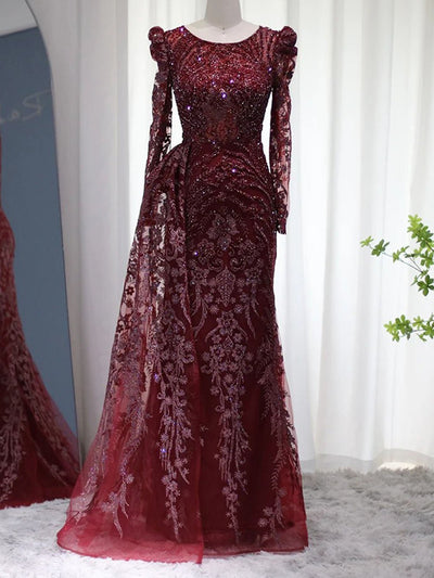 Isabella Lace Crystal Mermaid Gown