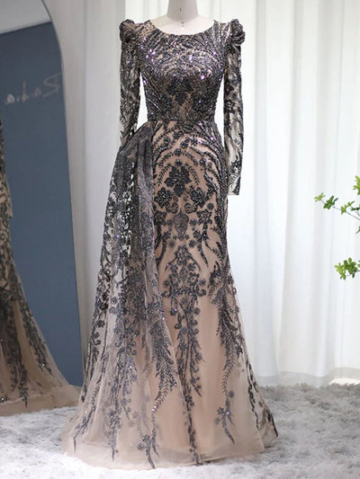 Isabella Lace Crystal Mermaid Gown