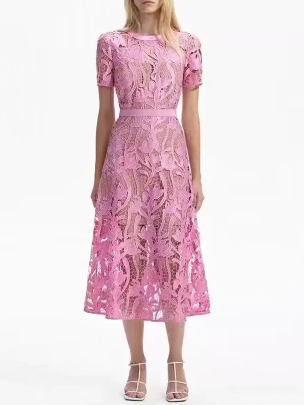 isabelle midi dress Isabelle Cream Satin Floral Midi Dress S