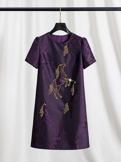 Isadora Beaded Horse Mini Dress