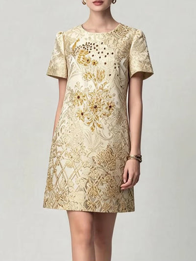 Isadora Peacock Jacquard Mini Dress