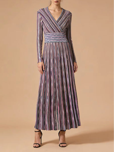 Isadora Pleated Wrap Maxi Dress