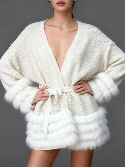 Isla Fur-Trim Knit Cardigan