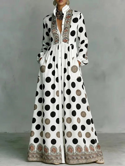 Isla Polka Dot Boho Maxi Dress