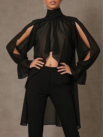 Isla Sheer Tie Neck Blouse