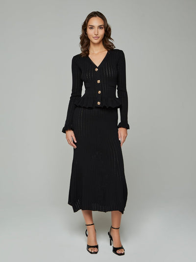 Jessie Peplum Knit Midi Dress