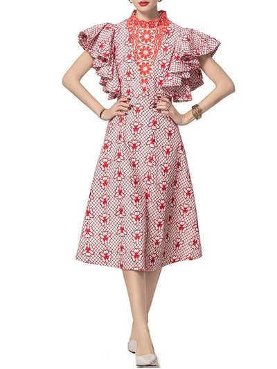 Josephine Short Sleeve Floral Midi Dress