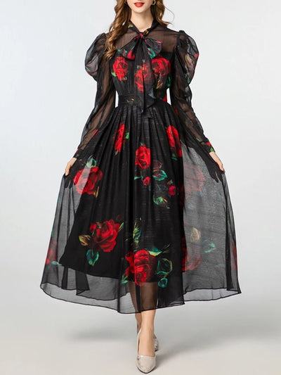 Josie Floral Mesh Maxi Dress