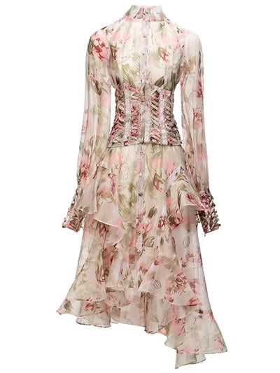 Juliette Bloom Chiffon Midi Dress