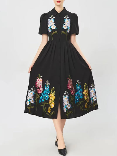 Juliette Embroidered Shirt Midi Dress