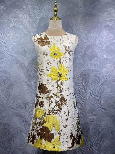 Juliette Marigold Floral Mini Dress