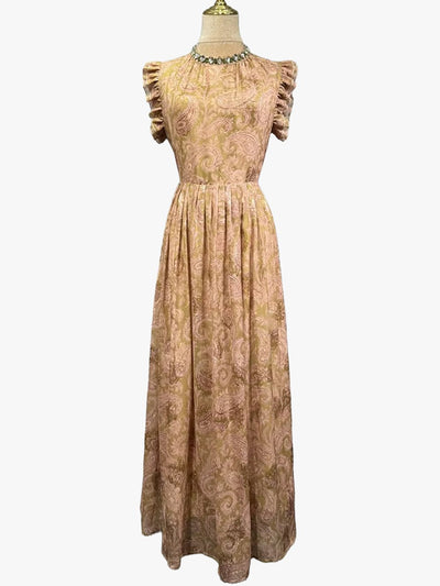 Juliette Paisley Ruffle Midi Dress