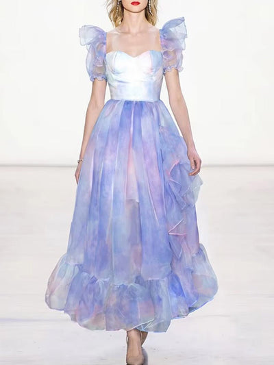 Juliette Watercolor Organza Maxi Dress