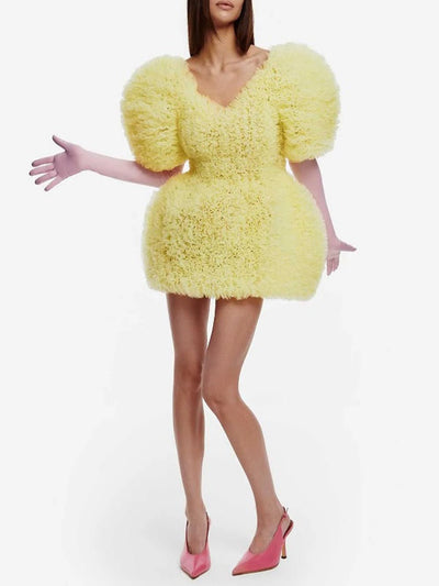 Kaia Textured Puff Mini Dress