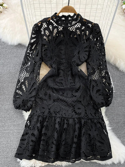 Karter Hollow Out Lace Floral Mini Dress
