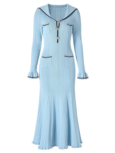 Kayle Knitted Long Sleeved Midi Dress