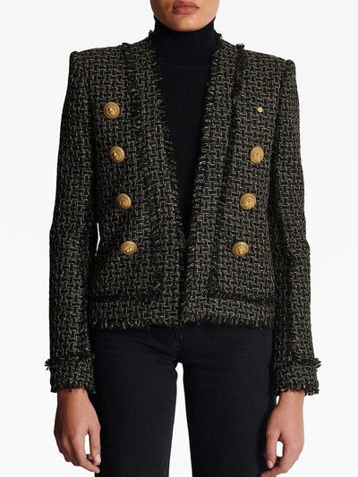Kiara Lion Button Tweed Jacket