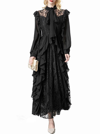 Kinsley Ruffled Lace Maxi Dress