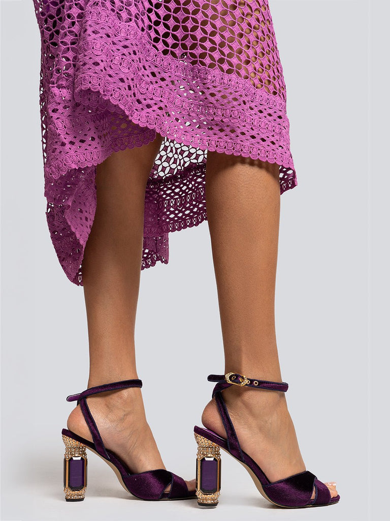 Kris Gemstone Heel Strap Sandals - Glory Connection