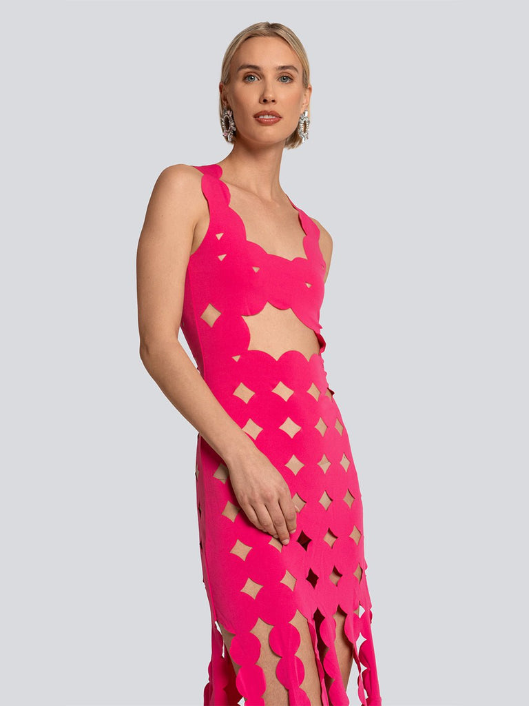 Lana Geometric Cut-Out Fringe Maxi Dress - Glory Connection