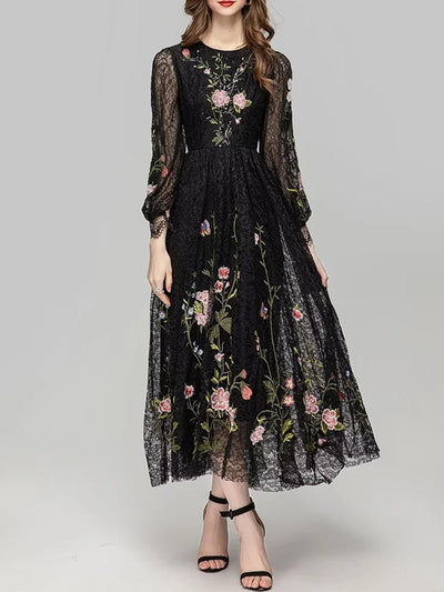 Laura Flower Sequin Midi Dress