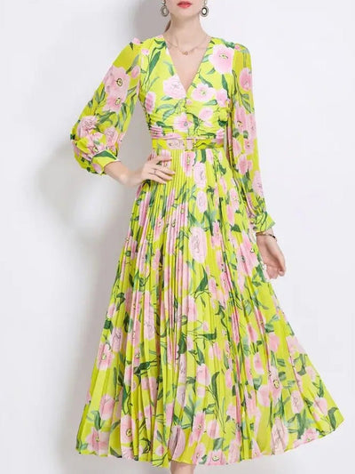 Layla Lantern Sleeve Midi Dress