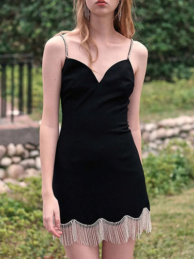 Leila Tassels Sleeveless Mini Dress